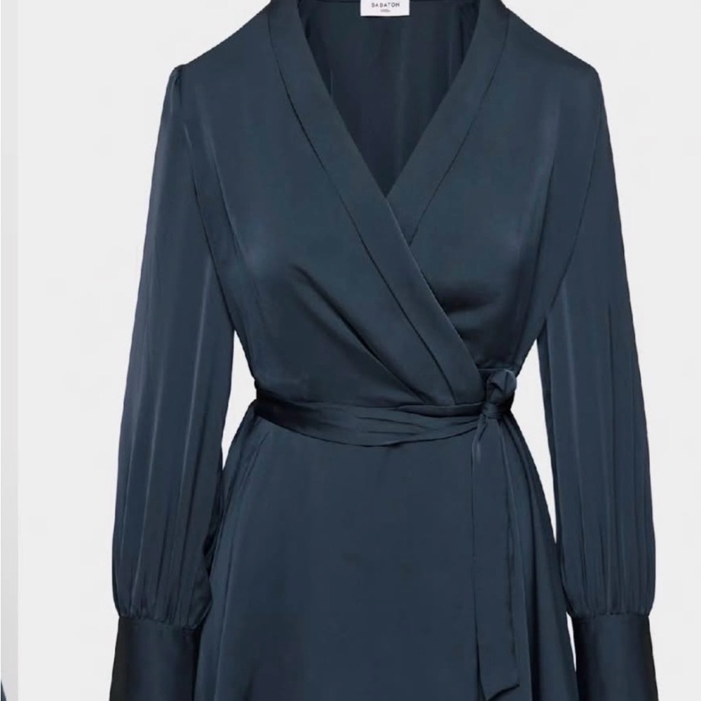 Aritzia Navy Wrap Mini Dress